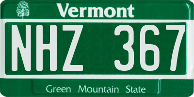 VT license plate NHZ367