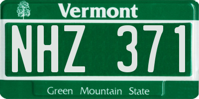 VT license plate NHZ371