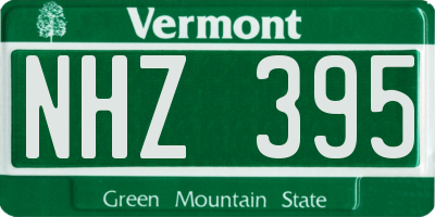 VT license plate NHZ395