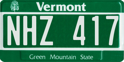 VT license plate NHZ417