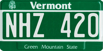 VT license plate NHZ420