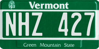 VT license plate NHZ427