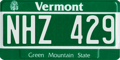 VT license plate NHZ429