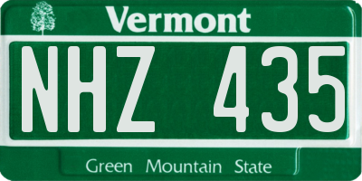 VT license plate NHZ435