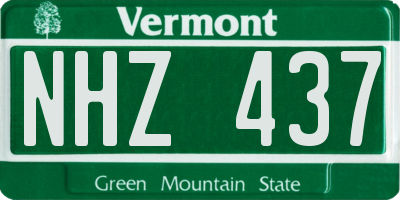 VT license plate NHZ437