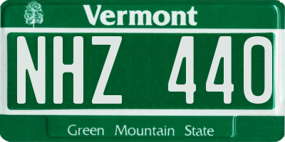 VT license plate NHZ440