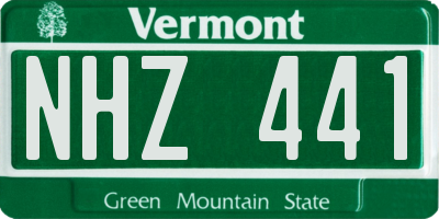 VT license plate NHZ441