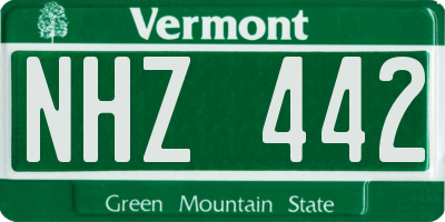 VT license plate NHZ442
