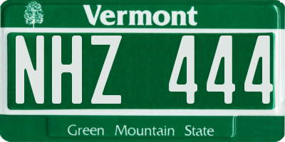 VT license plate NHZ444