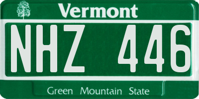 VT license plate NHZ446