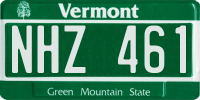VT license plate NHZ461
