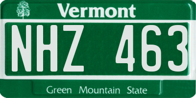 VT license plate NHZ463