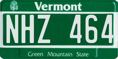 VT license plate NHZ464