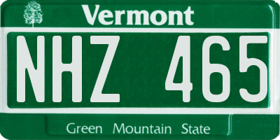 VT license plate NHZ465