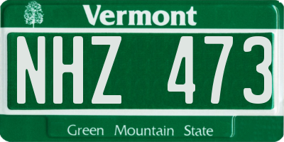 VT license plate NHZ473