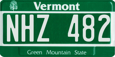 VT license plate NHZ482