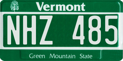 VT license plate NHZ485
