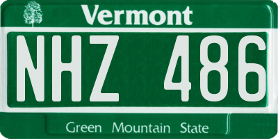 VT license plate NHZ486