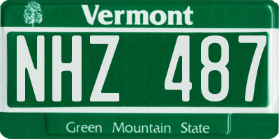VT license plate NHZ487