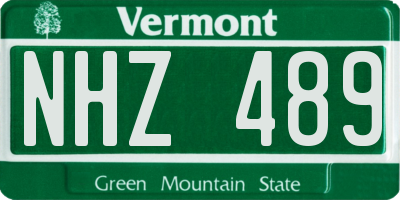 VT license plate NHZ489