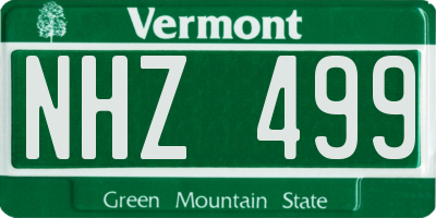 VT license plate NHZ499