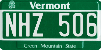 VT license plate NHZ506