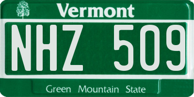 VT license plate NHZ509