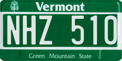 VT license plate NHZ510