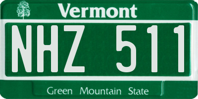 VT license plate NHZ511