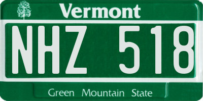 VT license plate NHZ518