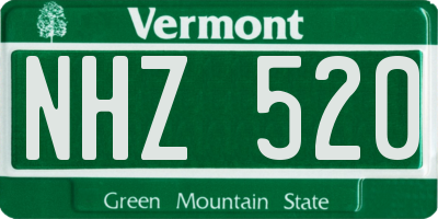 VT license plate NHZ520