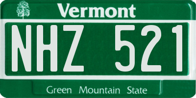 VT license plate NHZ521