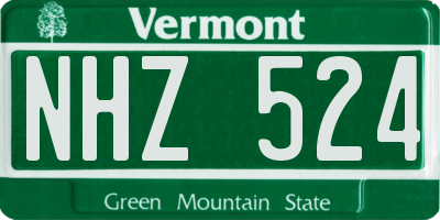 VT license plate NHZ524