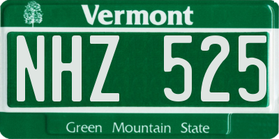 VT license plate NHZ525