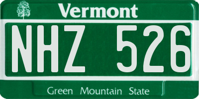 VT license plate NHZ526