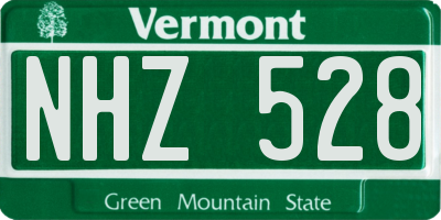 VT license plate NHZ528