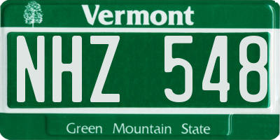 VT license plate NHZ548