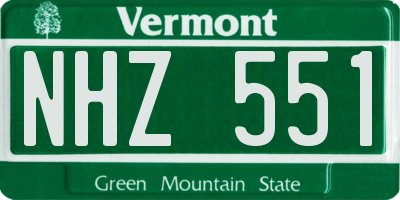 VT license plate NHZ551