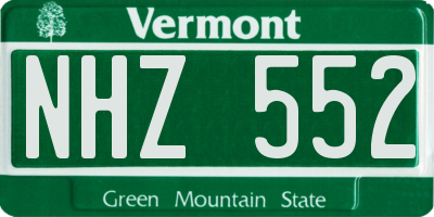 VT license plate NHZ552