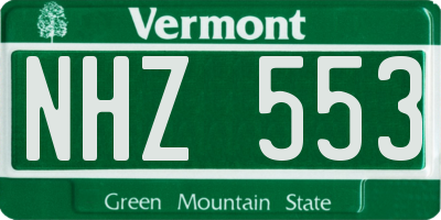 VT license plate NHZ553