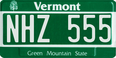 VT license plate NHZ555