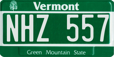 VT license plate NHZ557