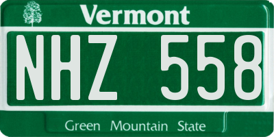 VT license plate NHZ558