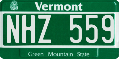 VT license plate NHZ559