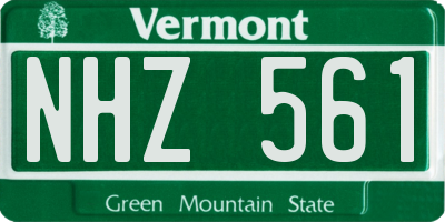 VT license plate NHZ561