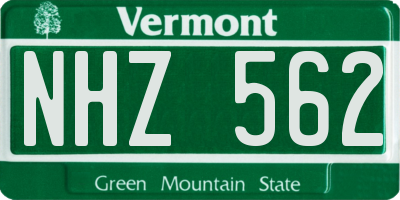 VT license plate NHZ562