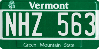 VT license plate NHZ563