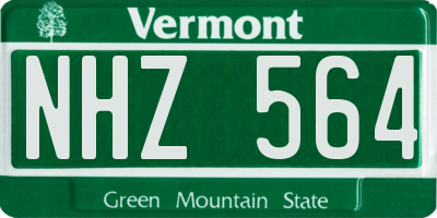 VT license plate NHZ564