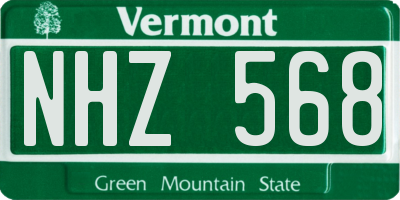 VT license plate NHZ568