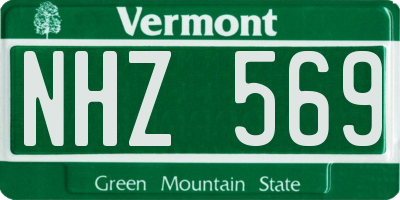VT license plate NHZ569